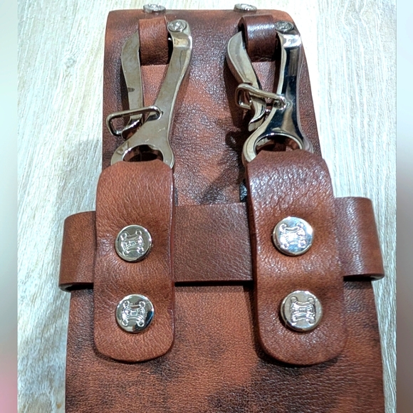 Celine Brown Leather Metal Hook Waist Belt - S - Picture 4 of 10